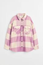 H & M - Checked Shirt Jacket - Purple