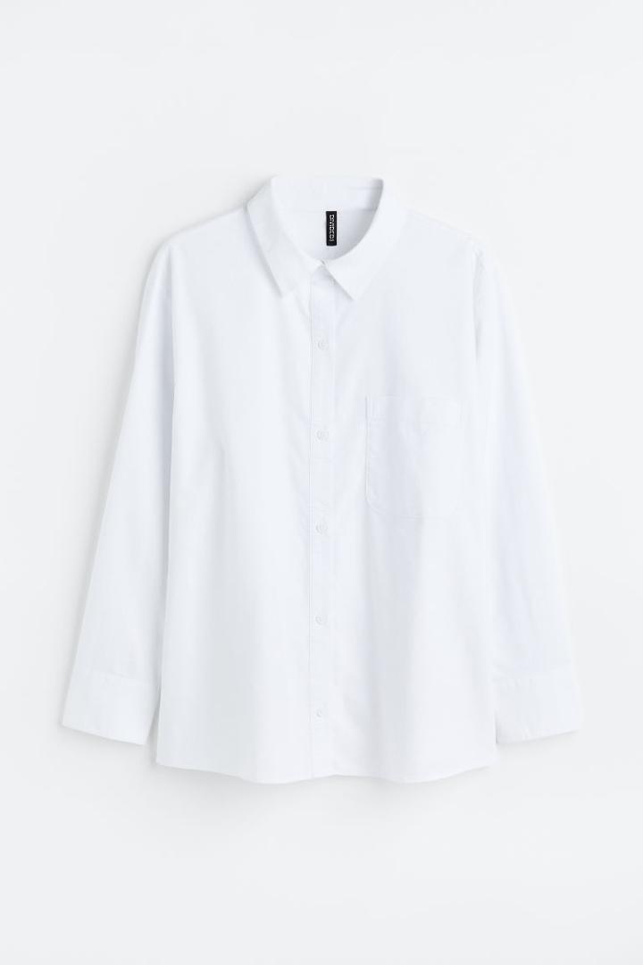 H & M - H & M+ Oxford Overshirt - White