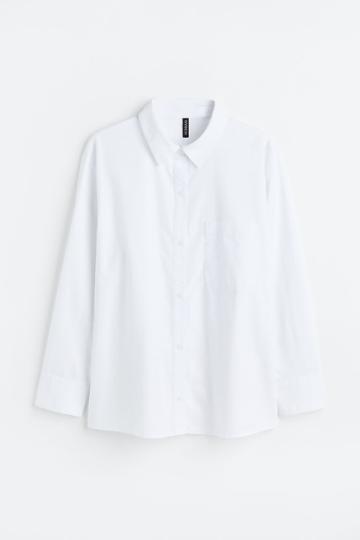 H & M - H & M+ Oxford Overshirt - White
