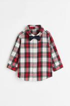H & M - Shirt And Bow Tie - Red