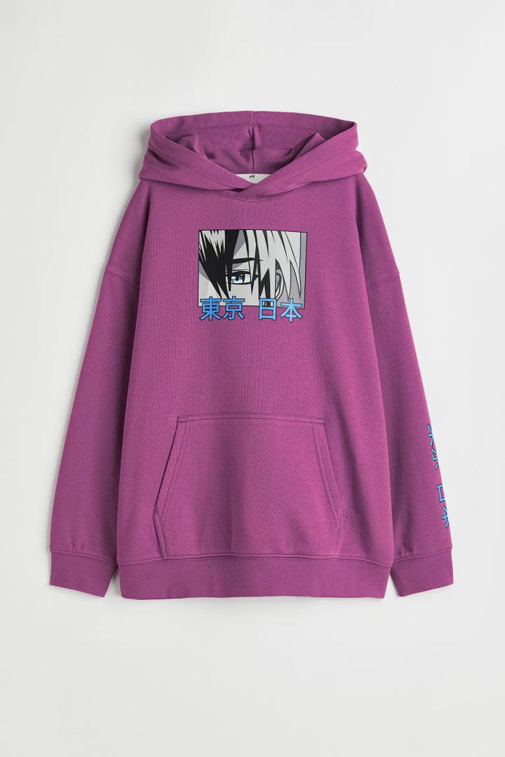 H & M - Oversized Hoodie - Purple