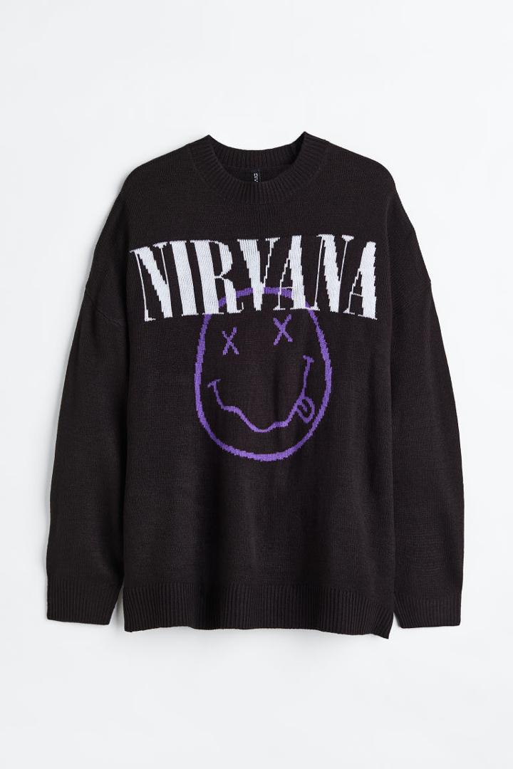 H & M - H & M+ Jacquard-knit Sweater - Black