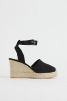 H & M - Wedge-heel Espadrille Sandals - Black