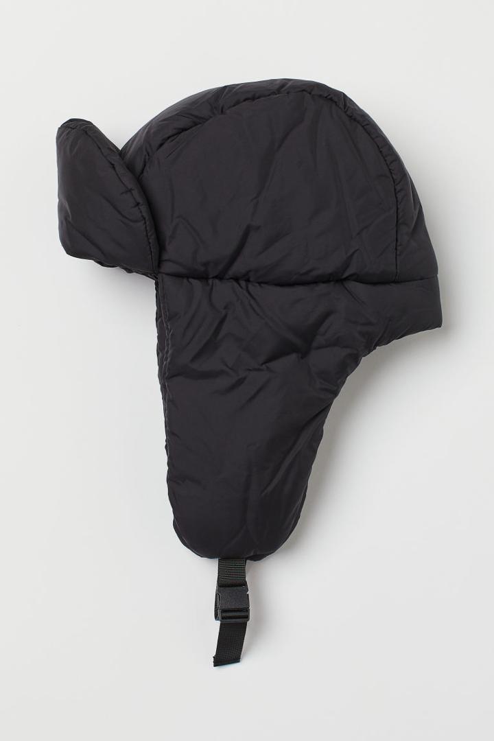 H & M - Padded Earflap Hat - Black