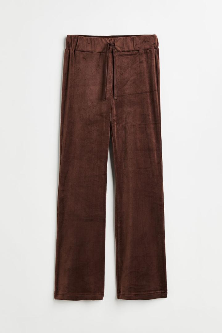 H & M - Velour Pants - Brown