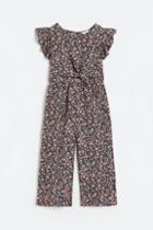 H & M - Tie-detail Jumpsuit - Gray