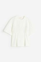 H & M - Crochet-detail T-shirt - White