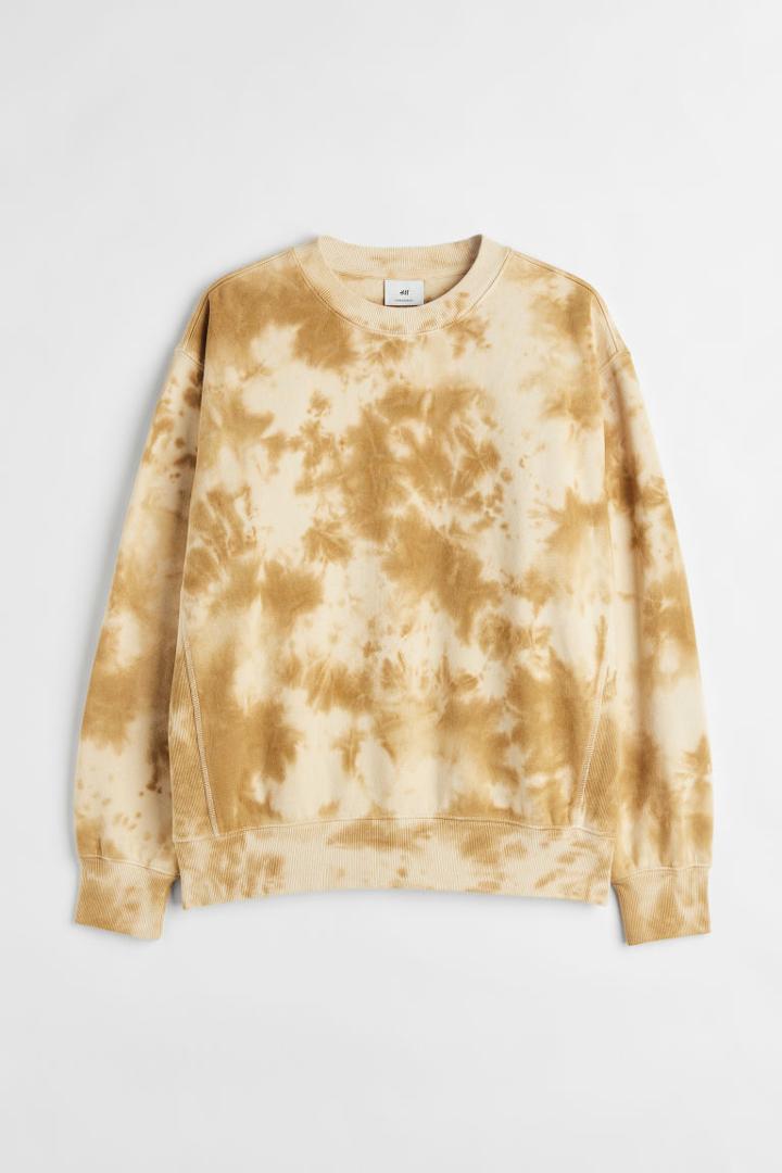H & M - Oversized Fit Cotton Sweatshirt - Yellow
