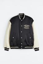 H & M - Oversized Fit Satin Baseball Jacket - Black