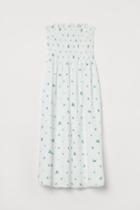H & M - Smocked-bodice Dress - White