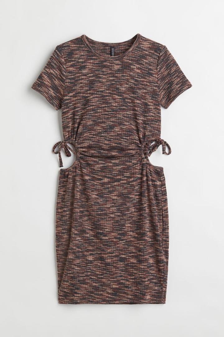 H & M - Cut-out Dress - Brown