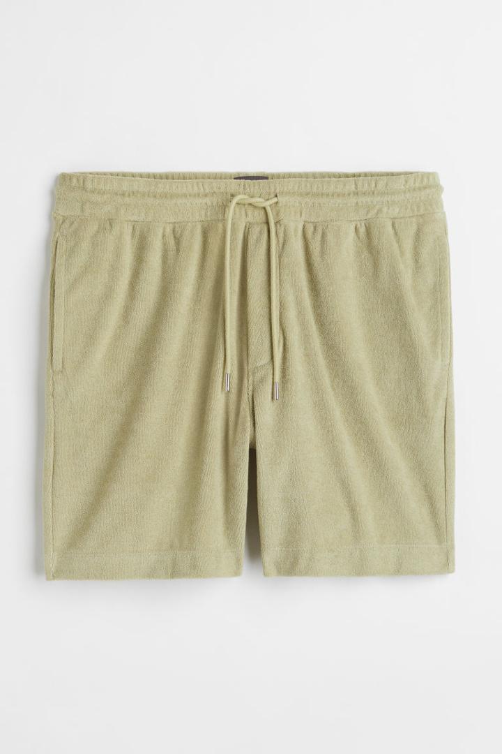 H & M - Regular Fit Terry Shorts - Green