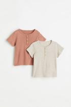 H & M - 2-pack Cotton T-shirts - Brown