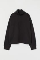 H & M - Half-zip Sweatshirt - Black