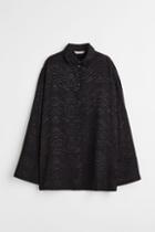 H & M - Patterned Viscose Shirt - Black