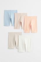 H & M - 5-pack Cotton Cycling Shorts - Orange