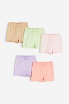H & M - 5-pack Cotton Jersey Shorts - Pink