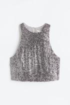 H & M - Sequined Tank Top - Silver