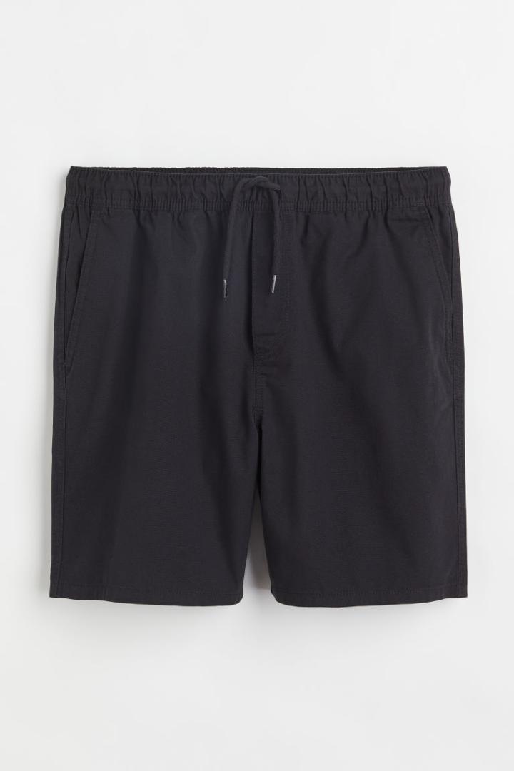 H & M - Regular Fit Cotton Shorts - Black