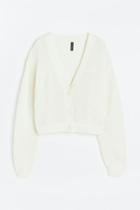 H & M - Pointelle-knit Cardigan - White