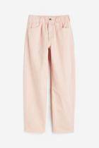 H & M - High Waist Twill Pants - Pink