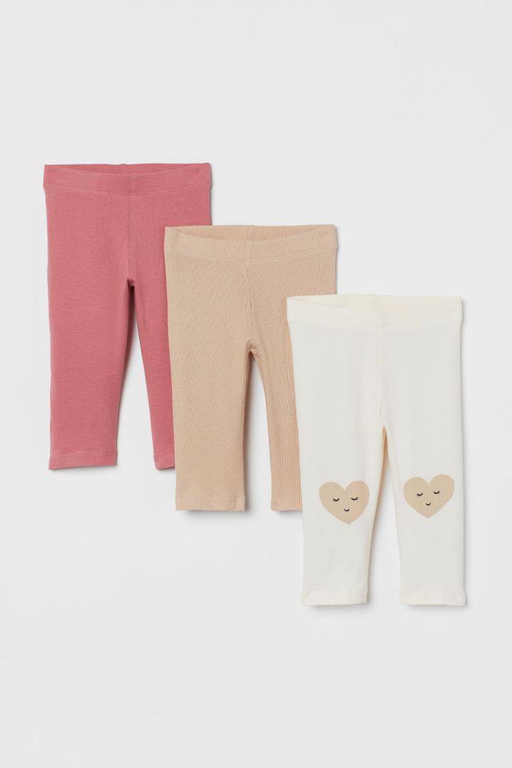 H & M - 3-pack Leggings - White
