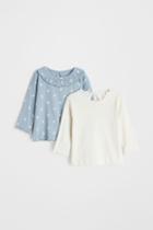 H & M - 2-pack Ribbed Tops - White