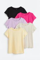 H & M - 5-pack Cotton T-shirts - Yellow