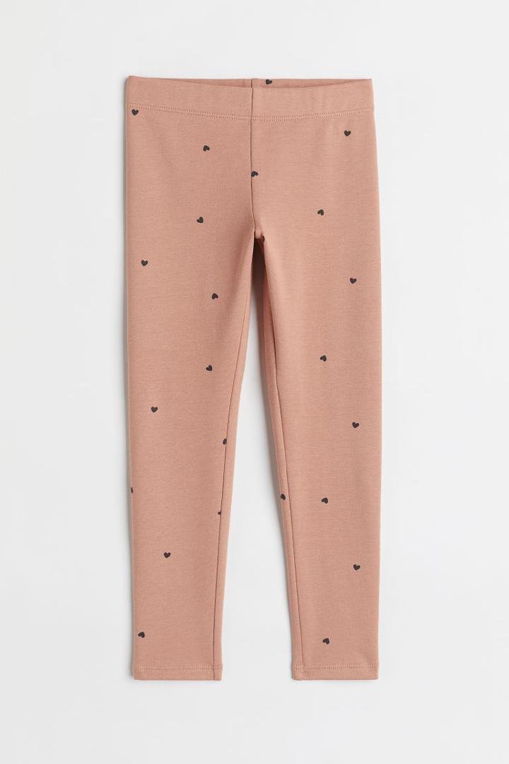 H & M - Leggings With Brushed Inside - Orange