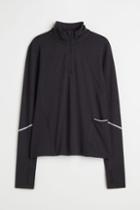 H & M - Drymove&trade; Half-zip Sports Top - Black