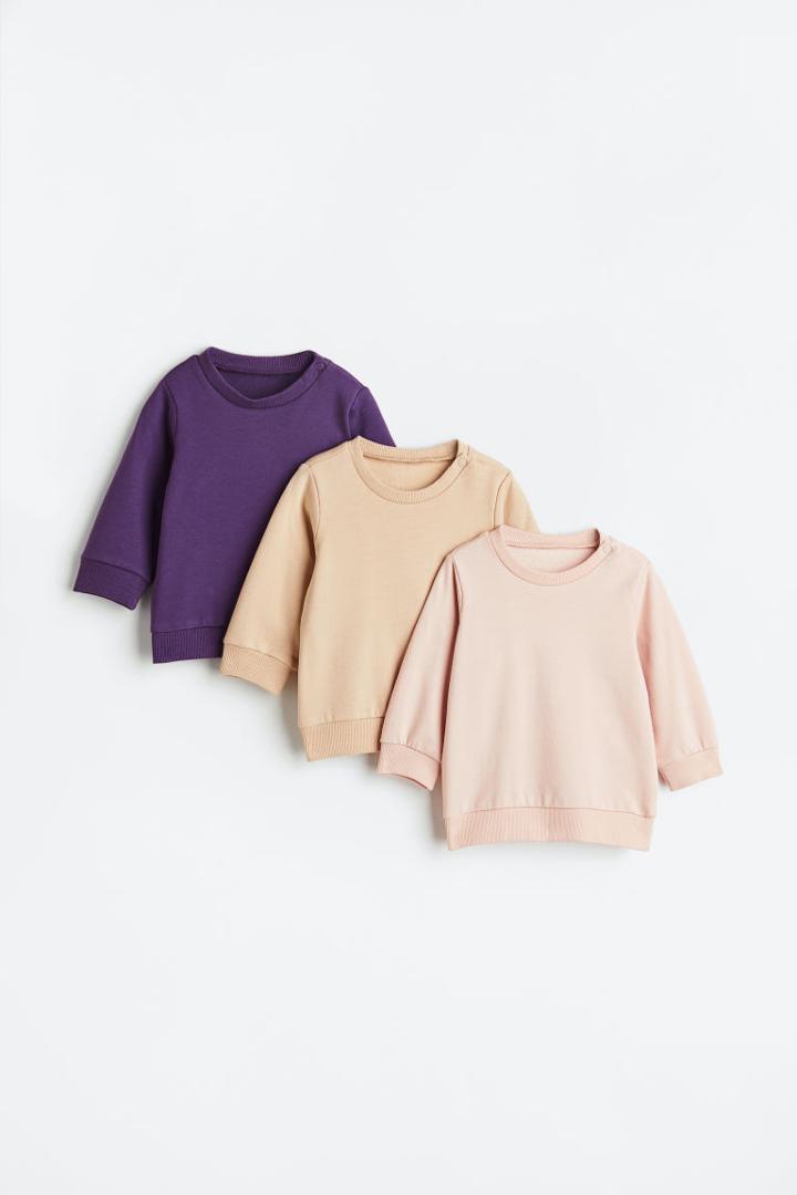 H & M - 3-pack Cotton Sweatshirts - Orange