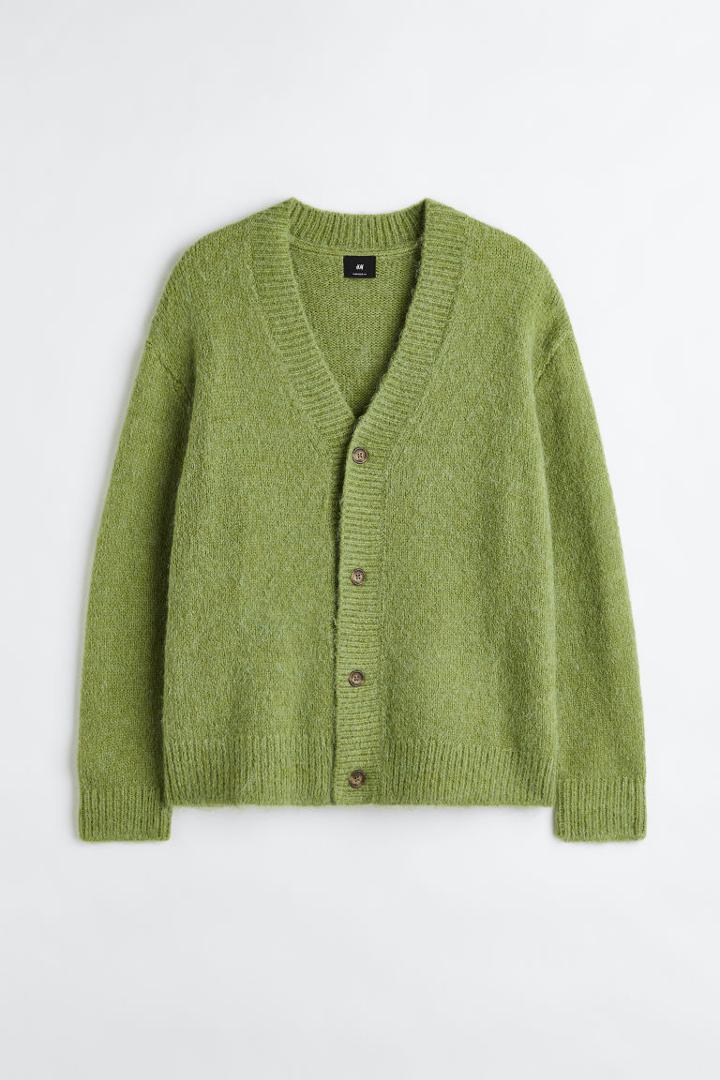 H & M - Oversized Fit Cardigan - Green