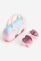 H & M - Sunglasses With Case - Pink