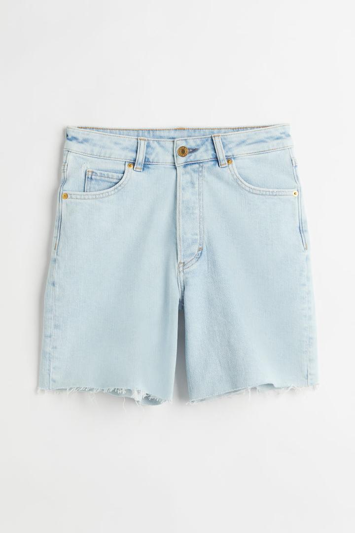 H & M - 90s Cutoff High Waist Shorts - Blue