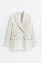 H & M - Double-breasted Blazer - White