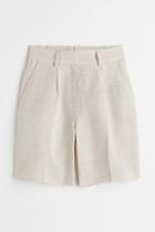 H & M - Linen-blend Bermuda Shorts - Beige