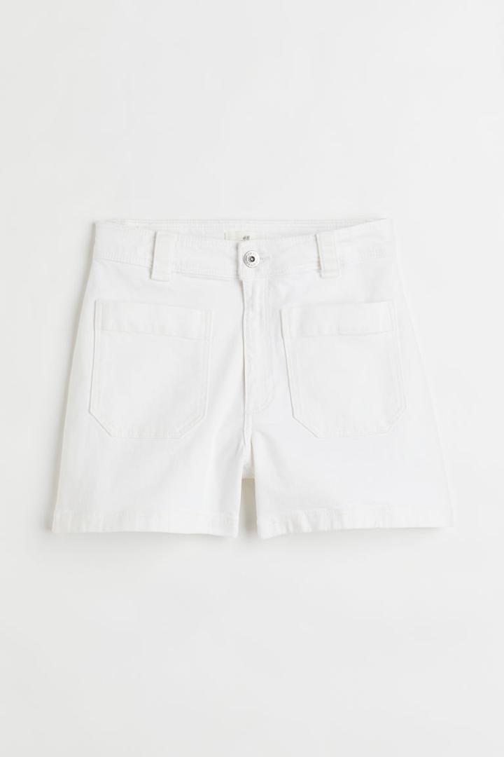 H & M - Denim Shorts - White