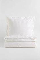 H & M - Cotton Sateen Twin Duvet Cover Set - White