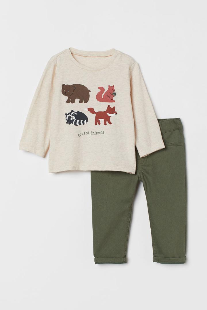 H & M - 2-piece Set - Green