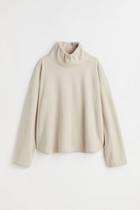 H & M - Fleece Turtleneck Sweater - Beige