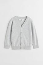 H & M - Fine-knit Cotton Cardigan - Gray