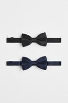 H & M - 2-pack Satin Bow Ties - Black