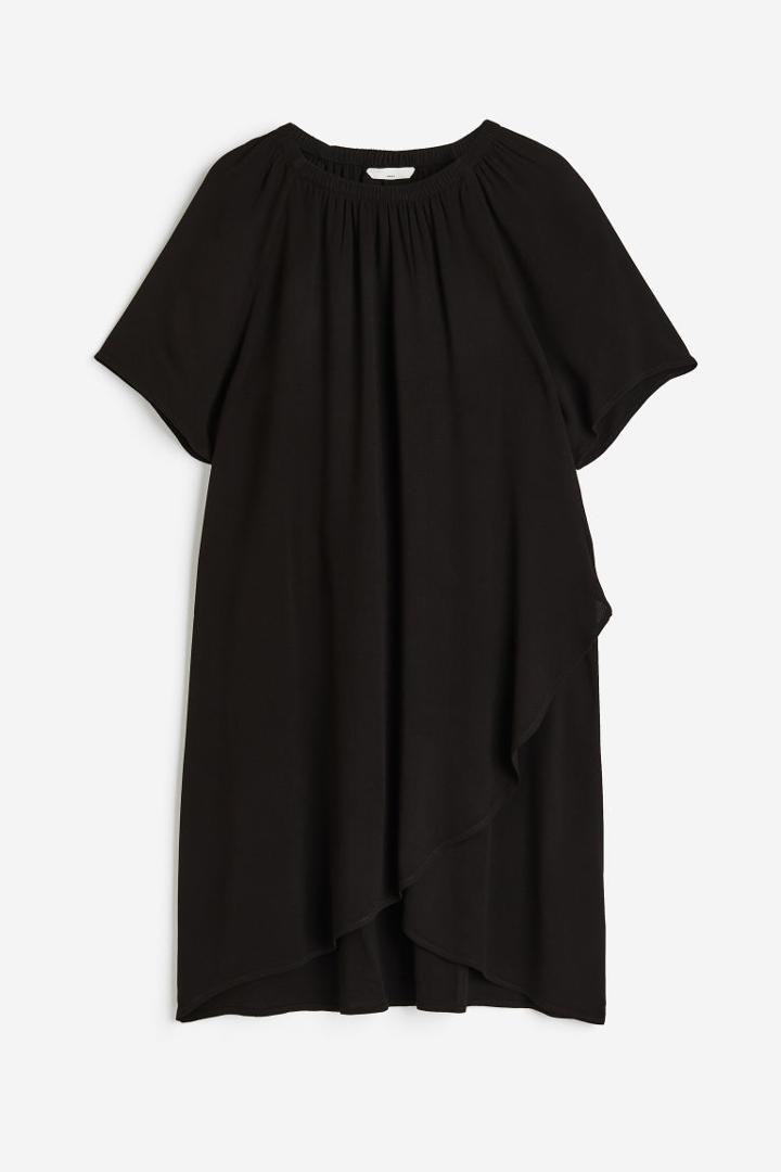 H & M - Mama Crped Nursing Dress - Black