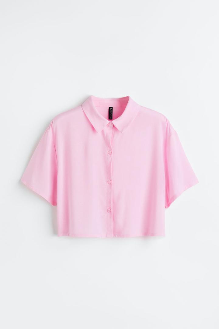 H & M - Boxy-style Shirt - Pink