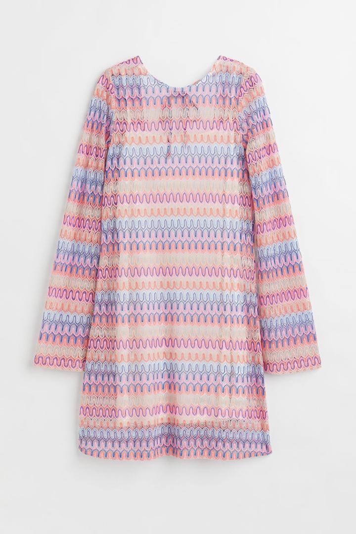 H & M - Lace-knit Dress - Pink