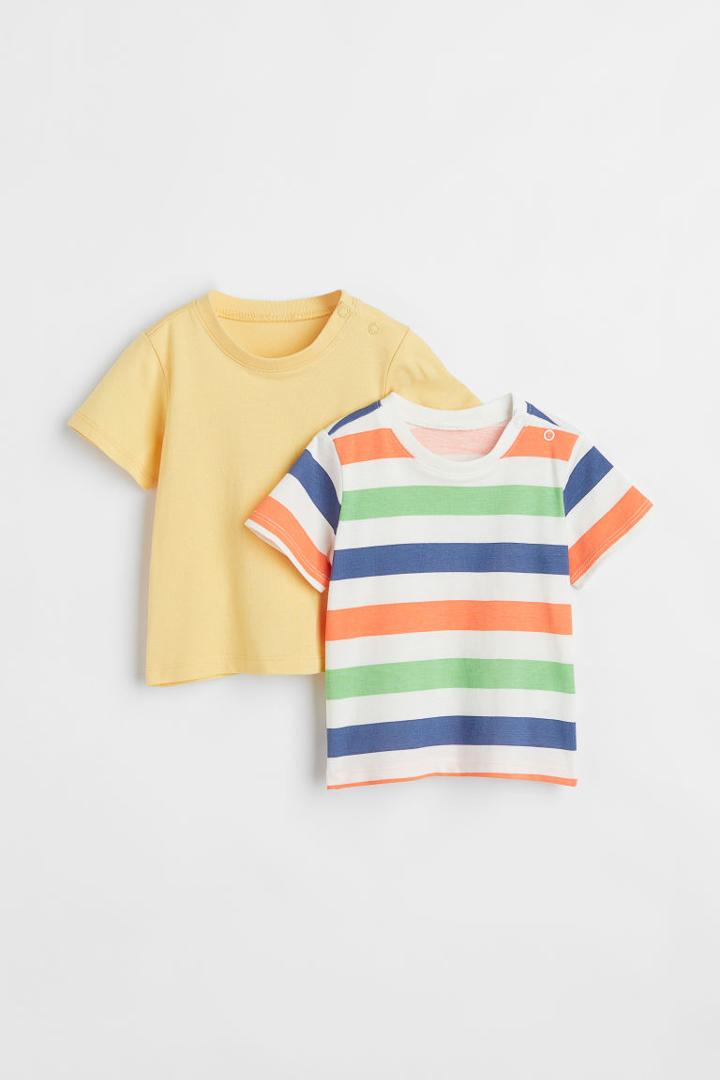 H & M - 2-pack Jersey T-shirts - Yellow