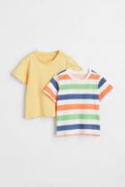 H & M - 2-pack Jersey T-shirts - Yellow