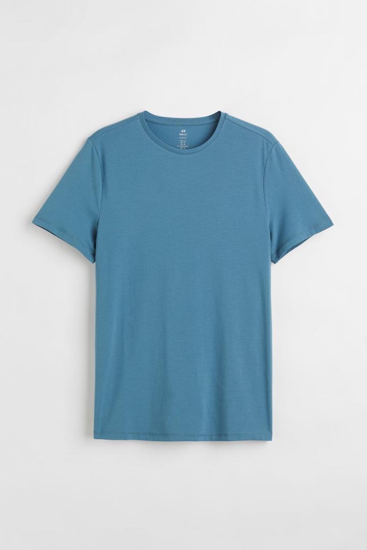 H & M - Coolmax Slim Fit T-shirt - Blue