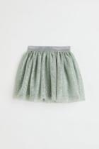 H & M - Glittery Tulle Skirt - Green