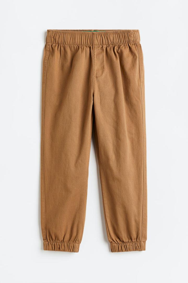 H & M - Twill Joggers - Beige